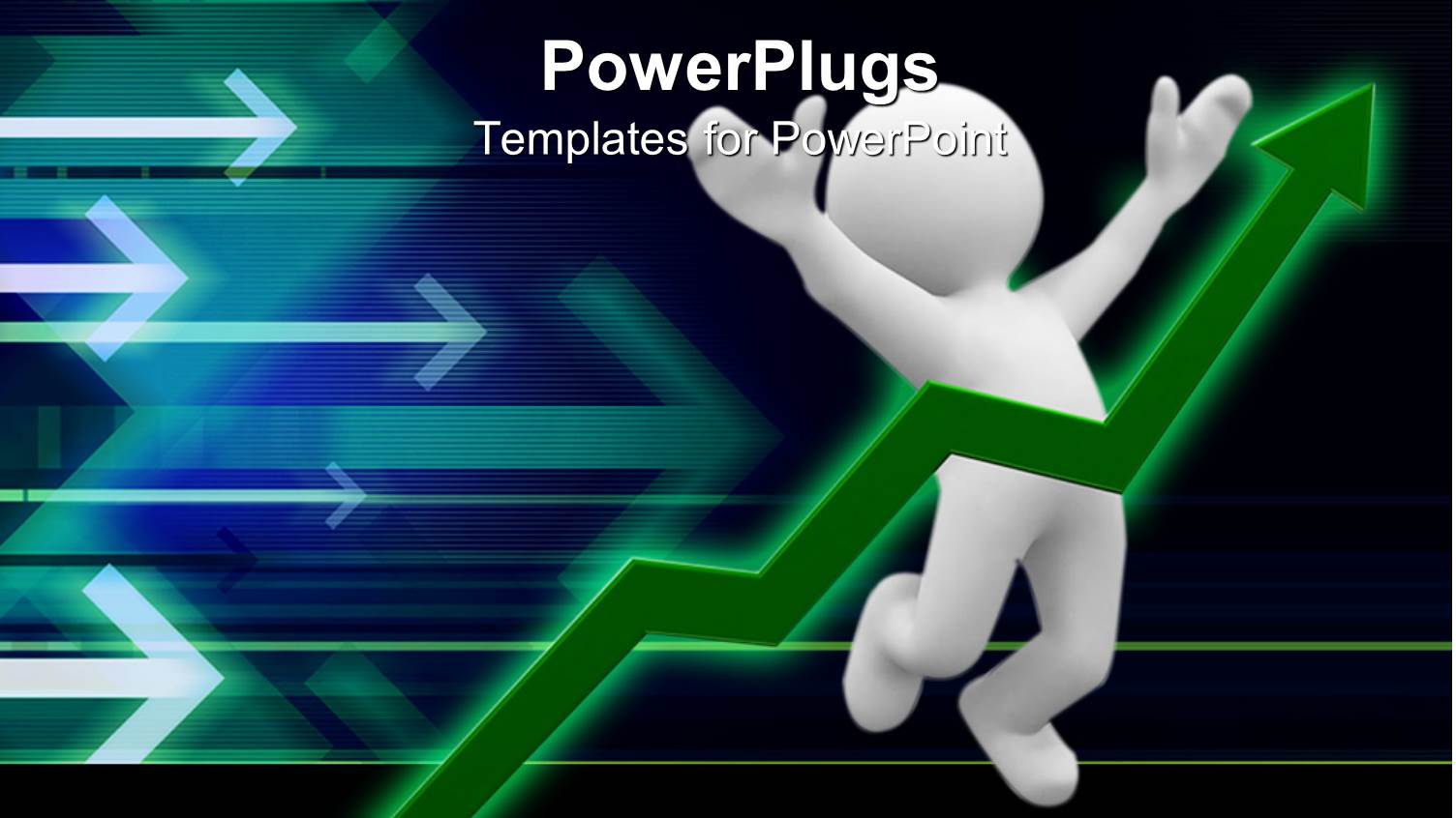 3D Man Jumps for Joy Over Increased Financial Profit 