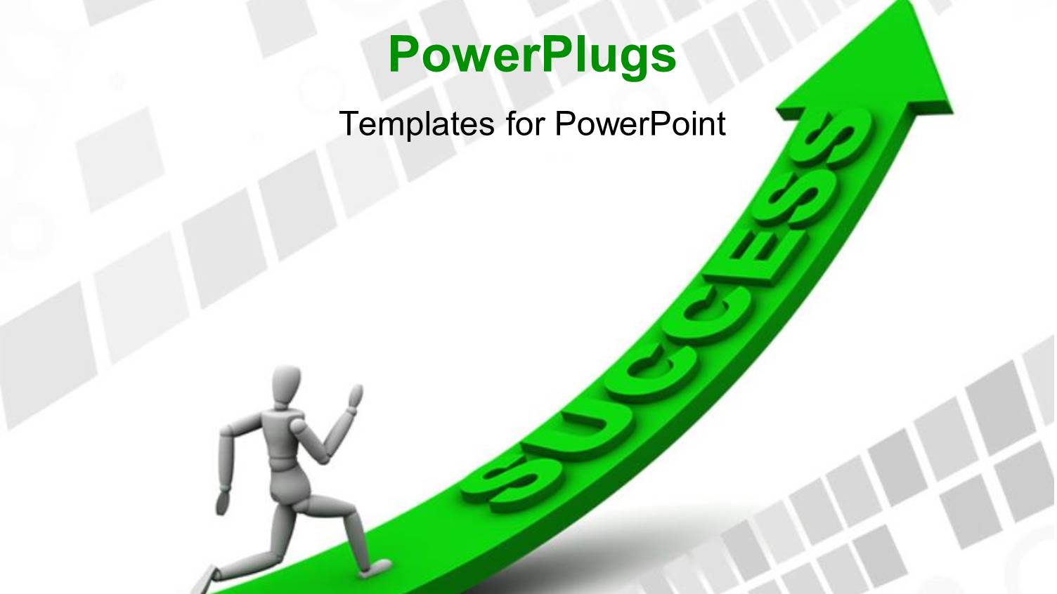 3D Man Running Up Green Success Arrow Over Digital Background 