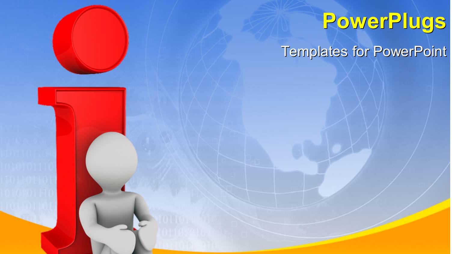 3D Man Sitting with Back Against Red Information Icon