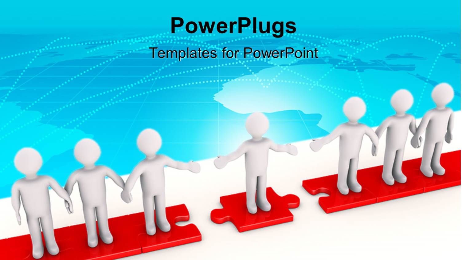 3D Man Stretches Hand to Bridge Gap Between Two Teams 