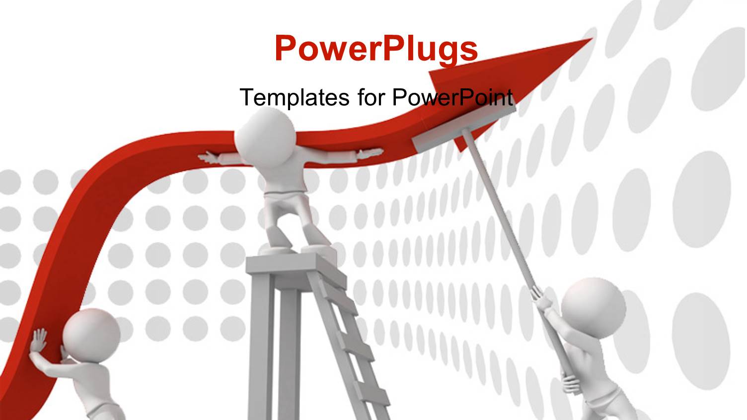 3D Men Working as a Team to Survive Financial Crisis