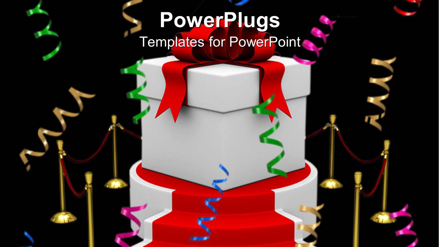 a 3D Model of a Gift Box Placed on a Podium