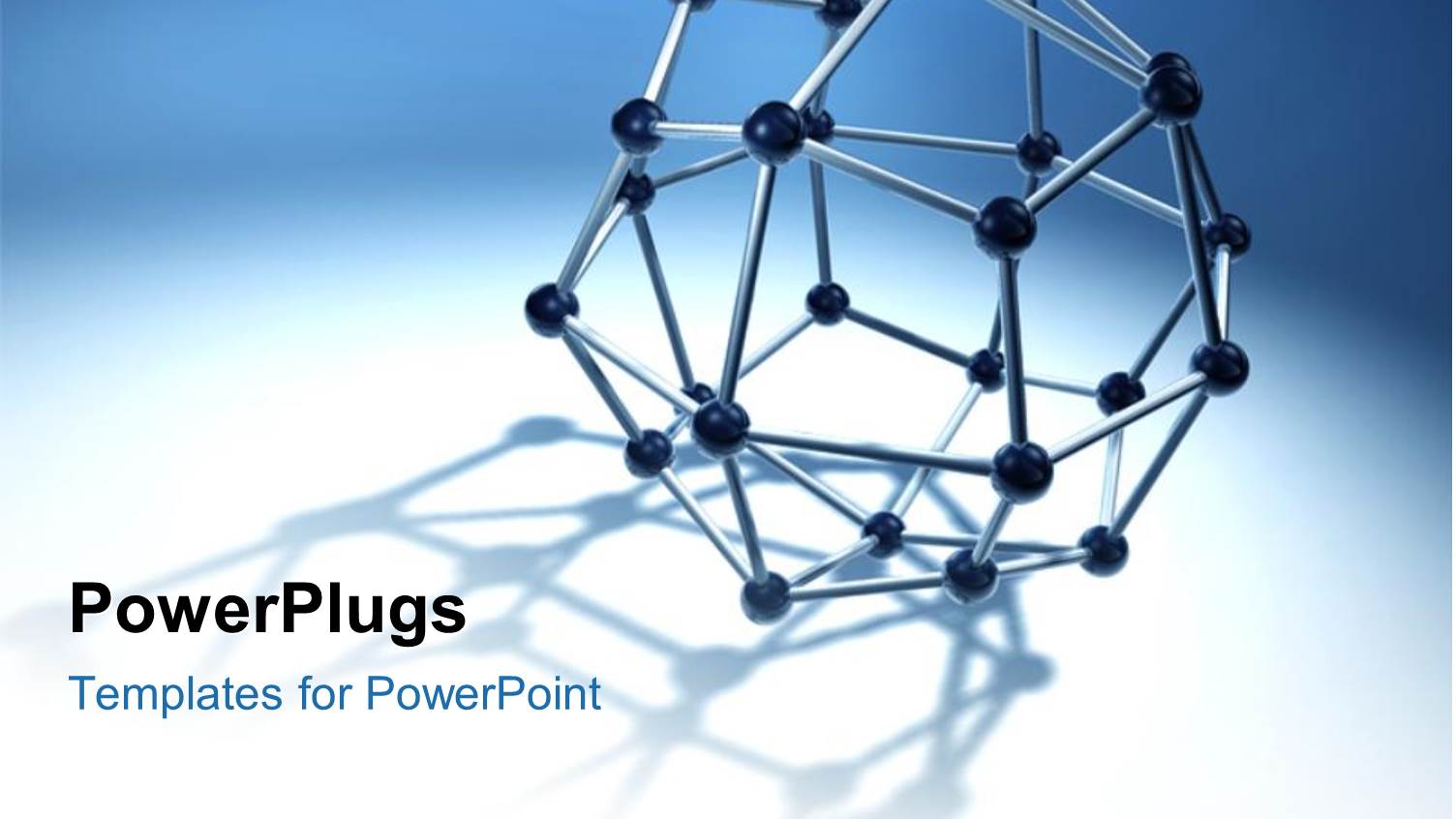 3D Model of Molecular Structure Over Blue and White Background