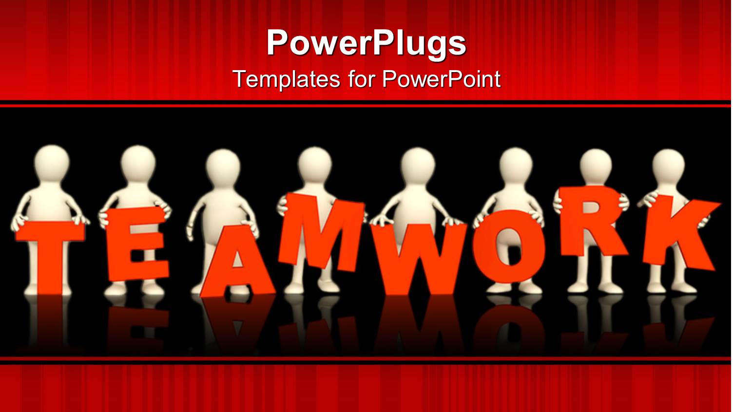 3D People Carrying Orange Letter to Form Word TEAMWORK