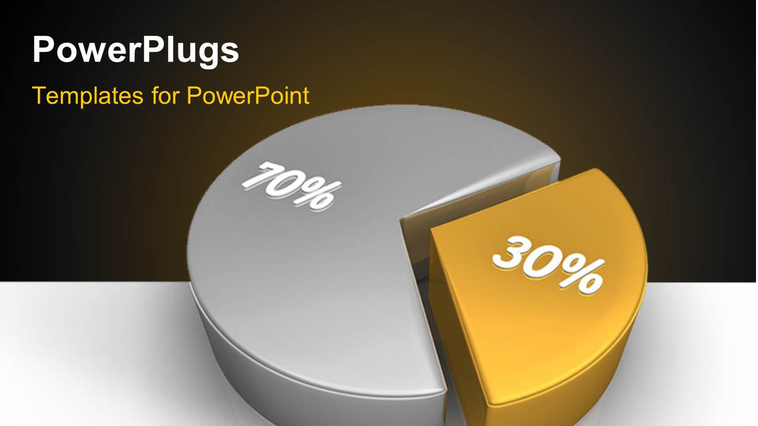 3D Pie Chart Representing Shares as 30 and 70 Percent with Brown Color