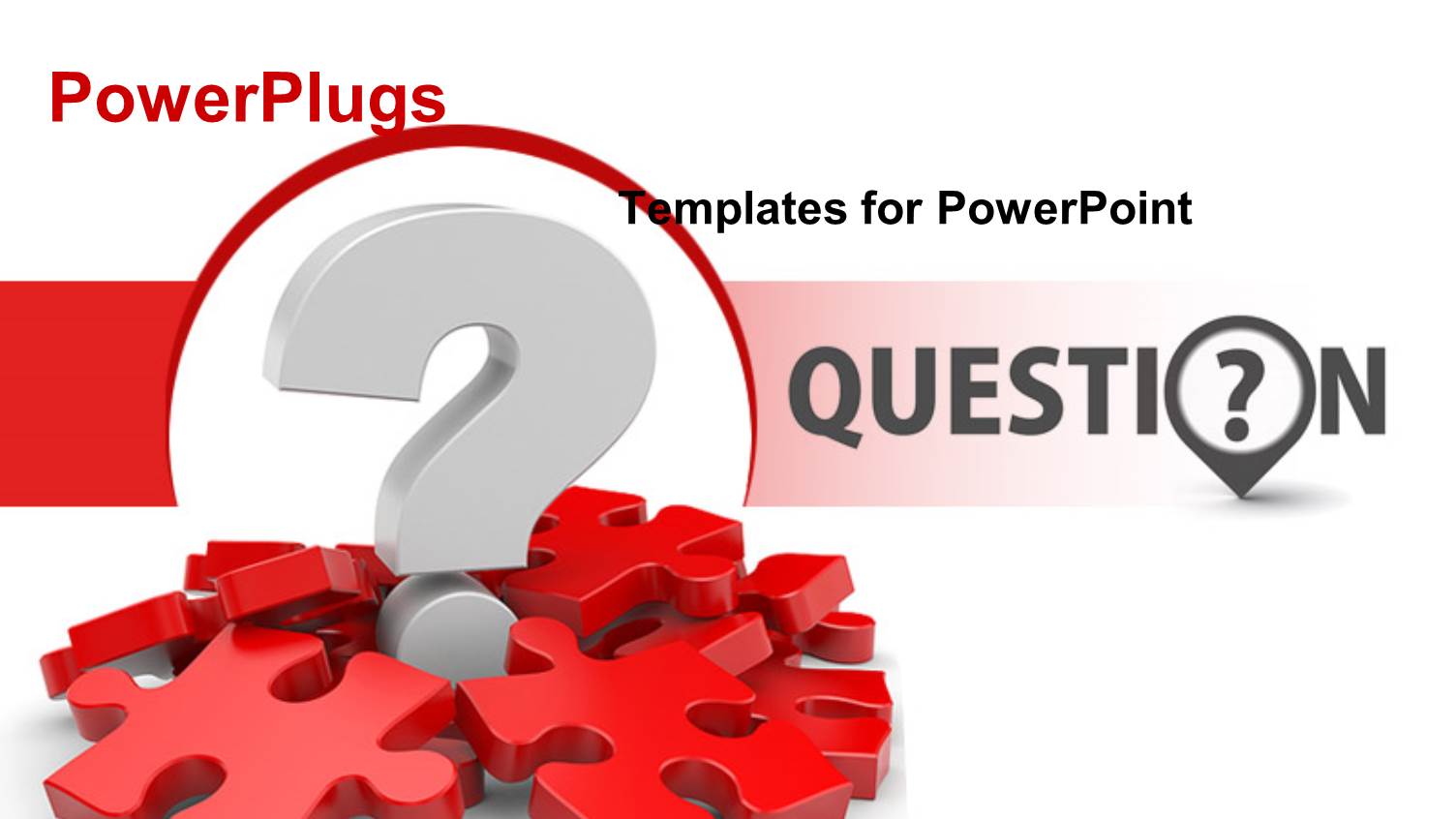 3D Question Mark in White Over Red Color Puzzles with White Color