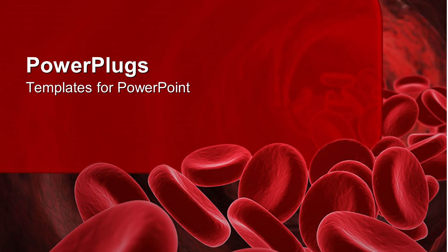 3D Red Blood Cells Going Through the Body with Red Background for Text