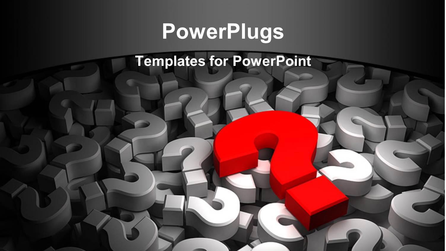 3D Red Color Question Mark Over a Lot of other with Black Color