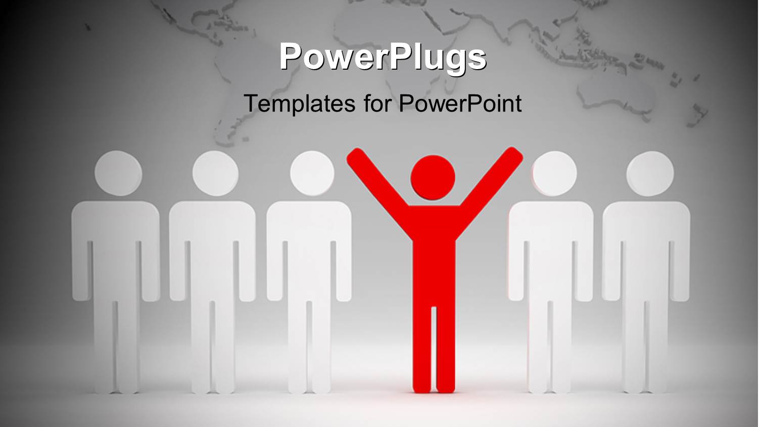 3D Red Colored Man with Hands Raised Leading Team