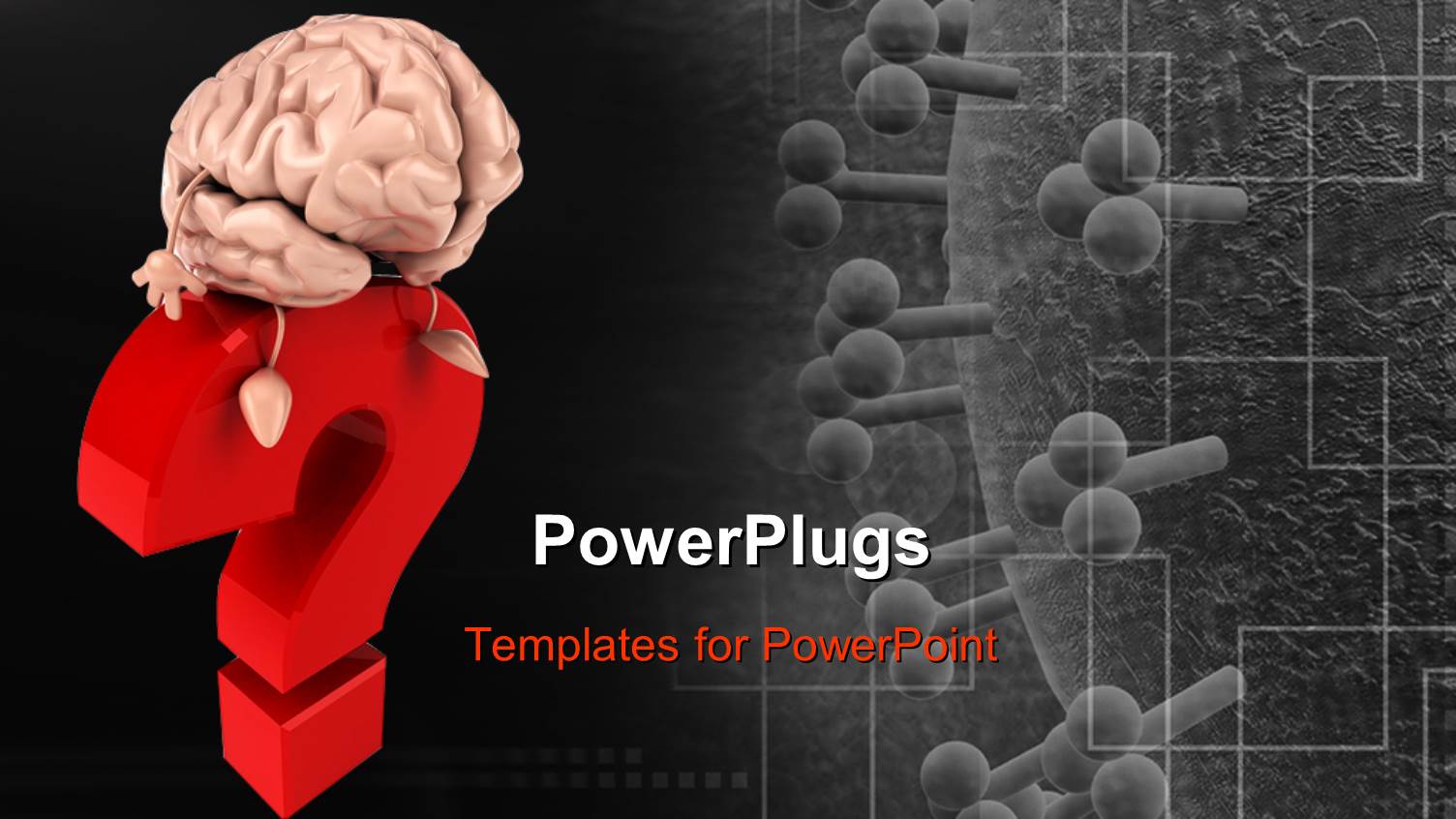 3D Red Question Mark with Brain Sitting on Question Mark