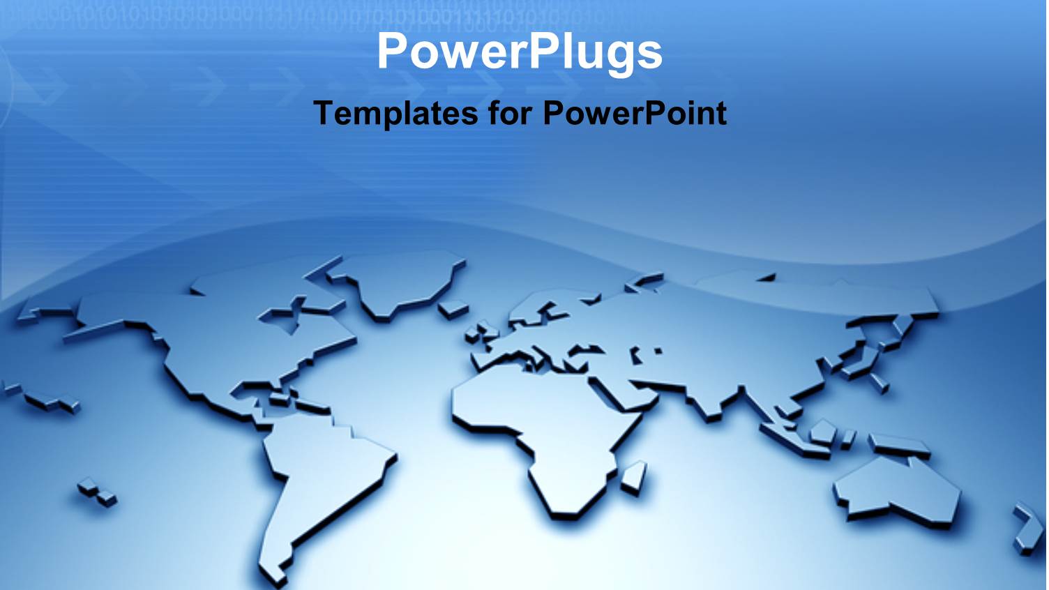 3D Relief World Map with Arrows and Waves in Blue