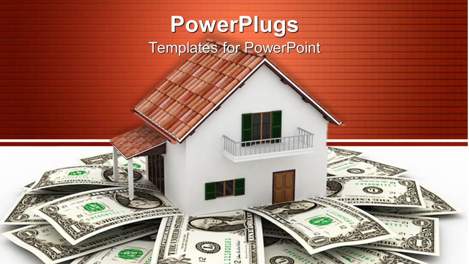 3D Rendering of Bungalow Surrounded by Dollar Bills