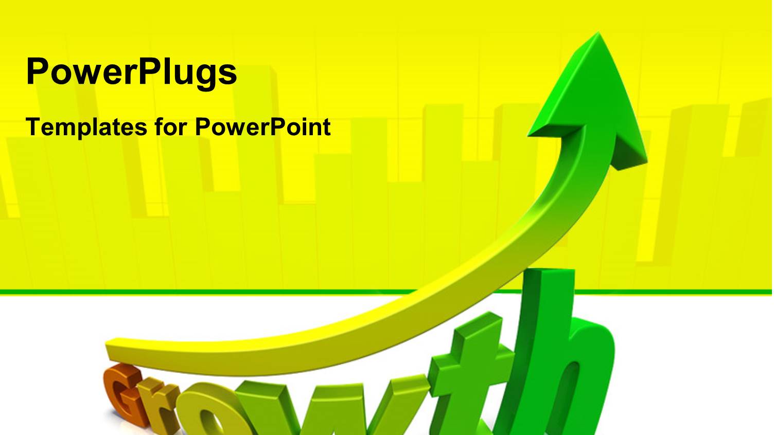 3D Rendering of Word GROWTH with Upward Arrow Over White Background