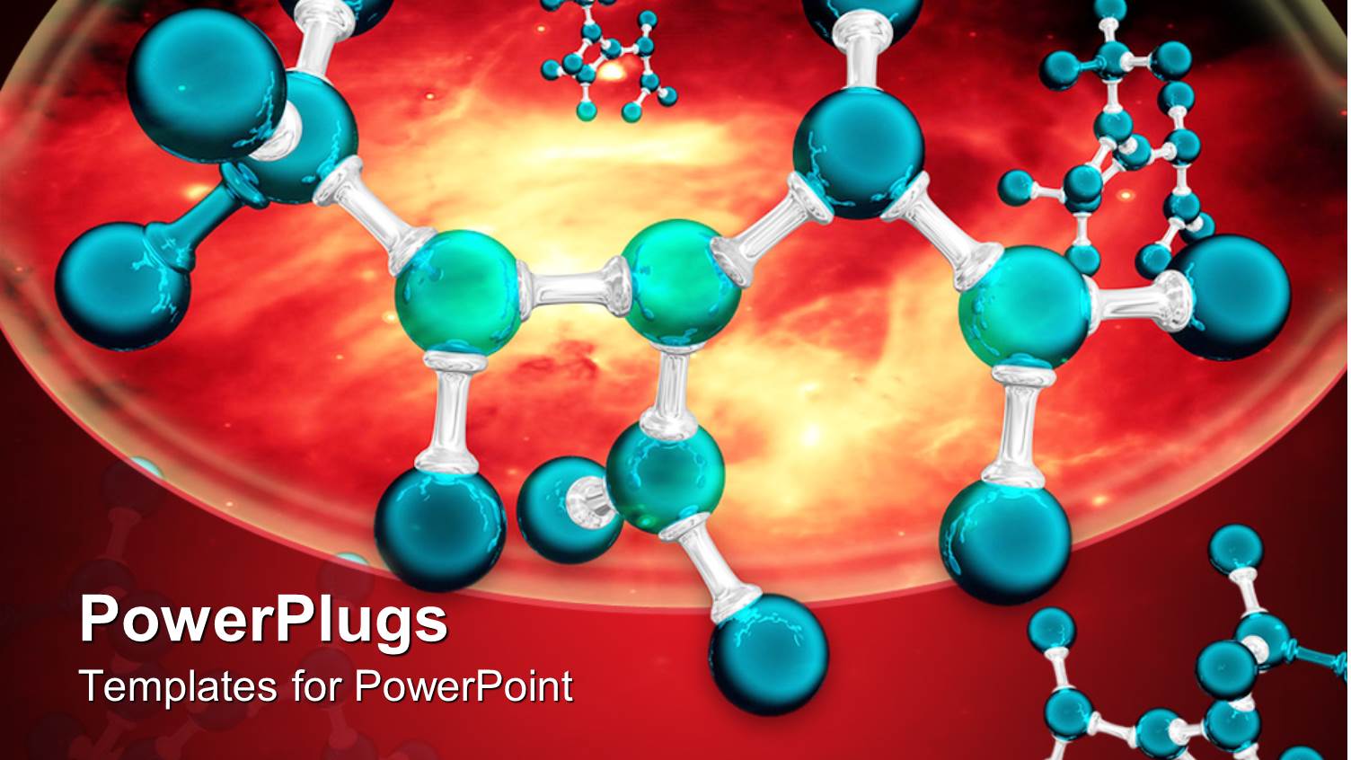 3D Representation of Atom or Molecule on Red Background