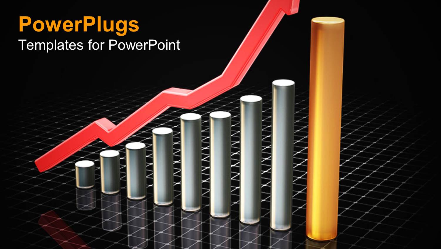 3D Shart Showing Rising Profits in Business on Black Background