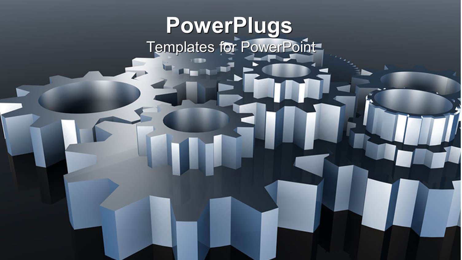 3D Silver Metal Gears Connected Together to Make Machinery Work on Gradient Gray and Black Background