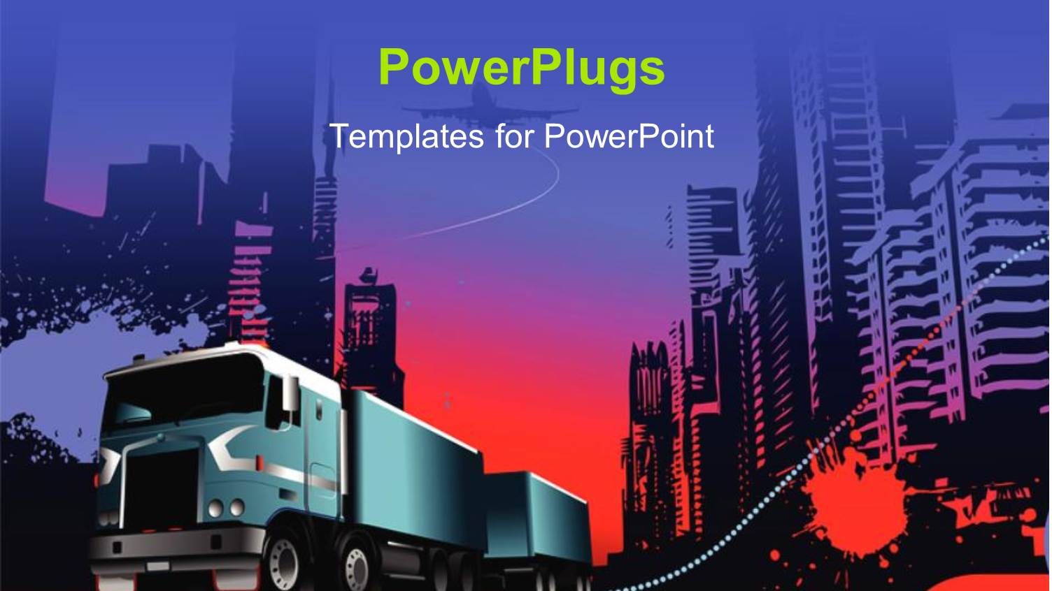 3D View of a large Truck and some High Buildings