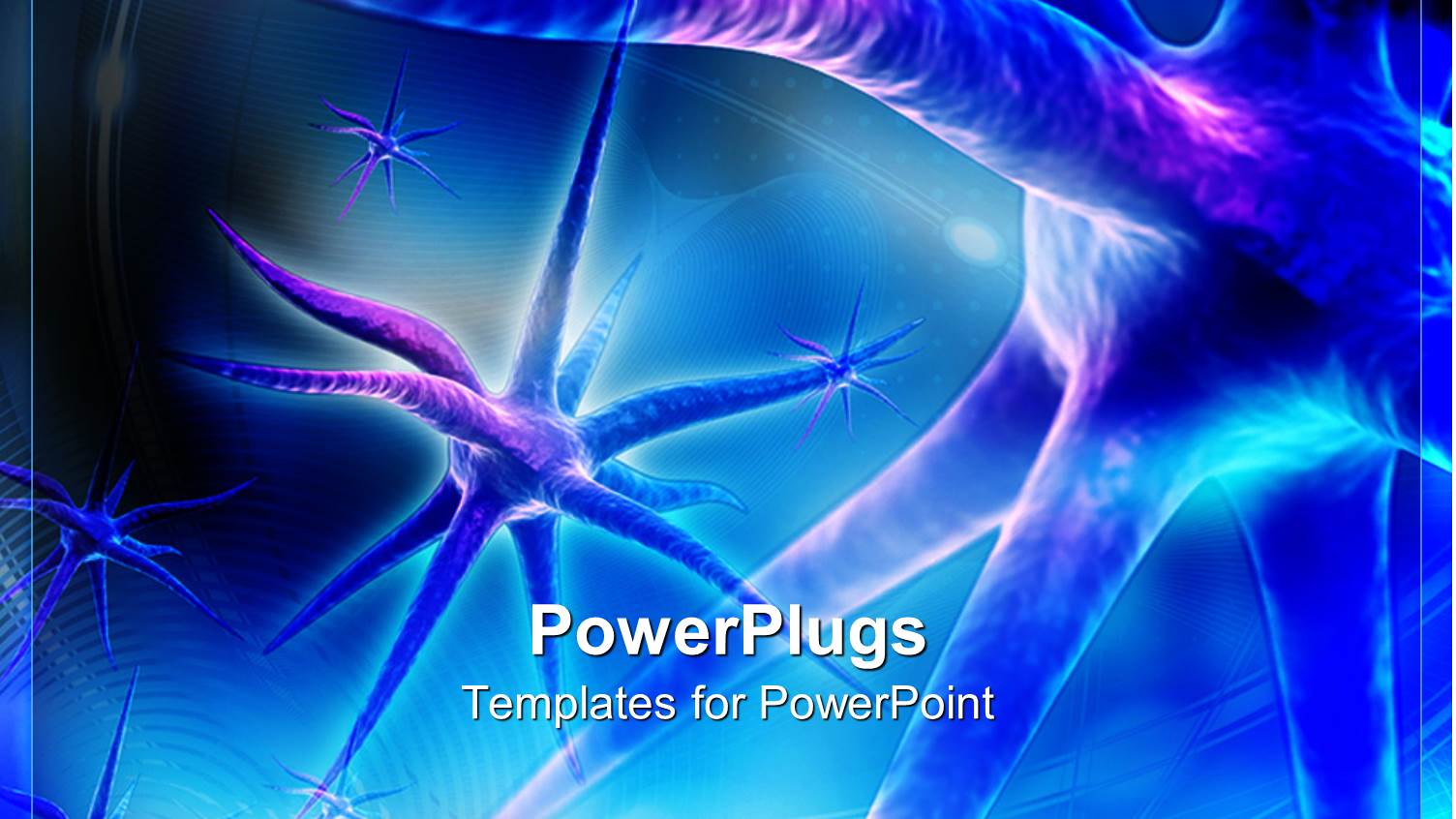 3D View of Nerve Neurons in Blue Background