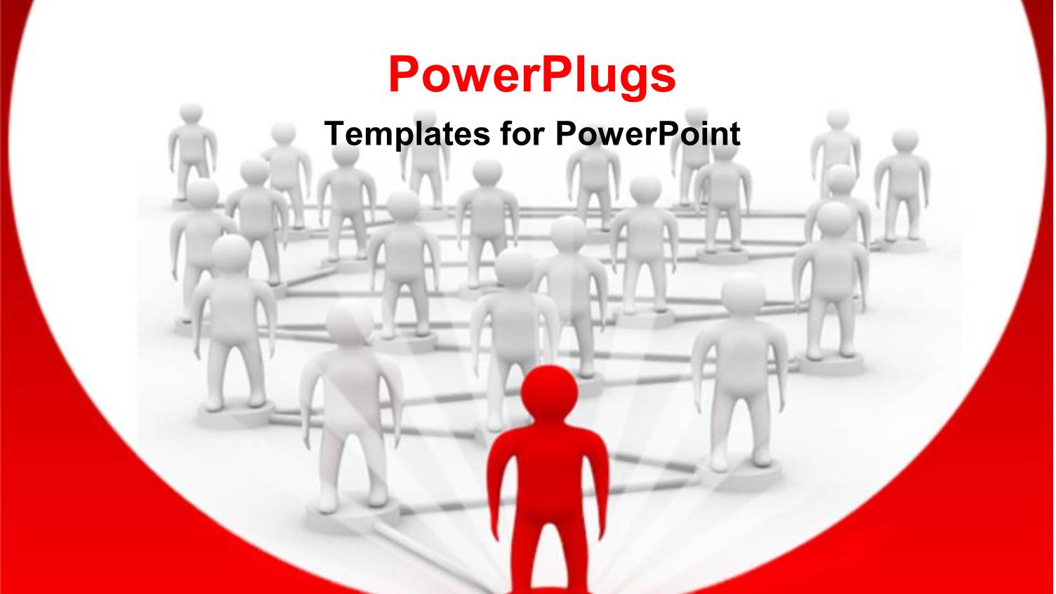 3D White Figures Connected Together and to a Red Figure Depicting Leadership Concept