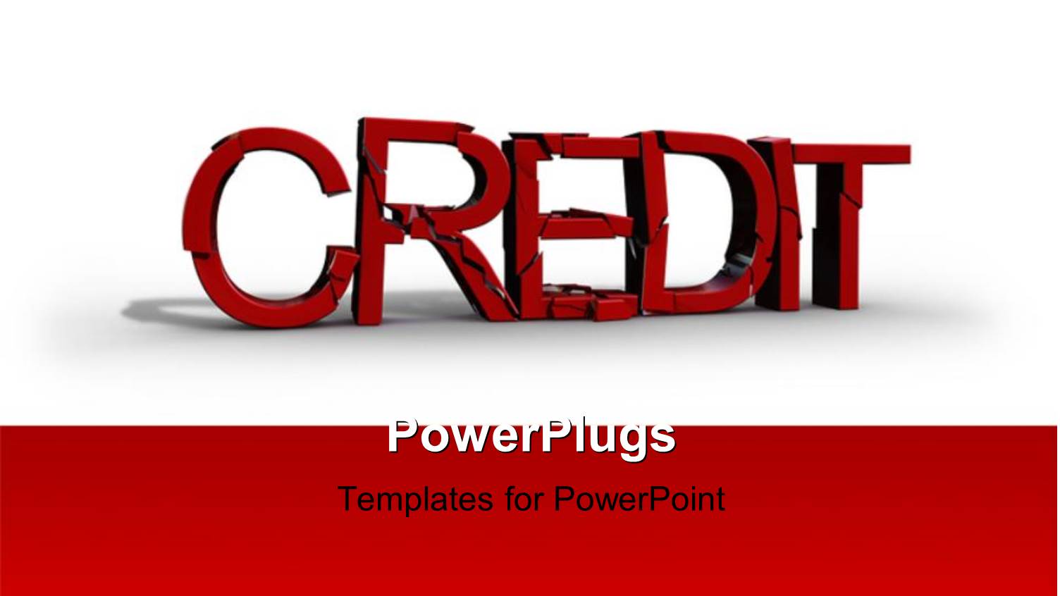 3D Word CREDIT on White and Red Surface with Cracks