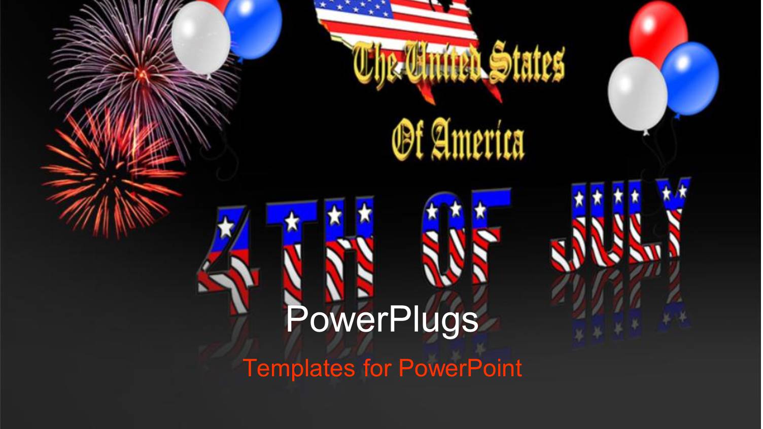 4th July American Independence, with Balloons and Fireworks