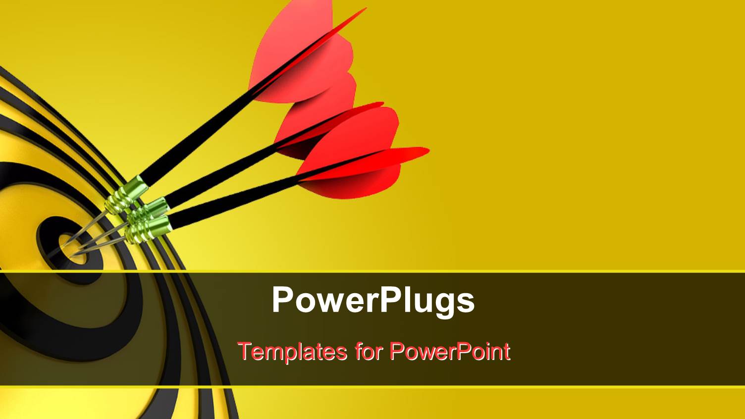 Three Pink Colored Darts Hitting the Middle of a Yellow and Black Colored Dart Board