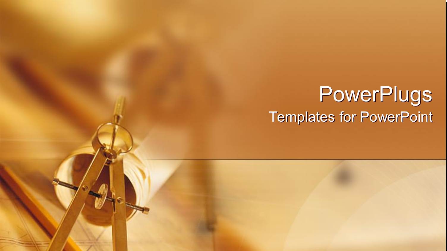 Abstract Architecture Desk  Brown Orange Autumn Background Persuasion Pencil Compass on Blueprints