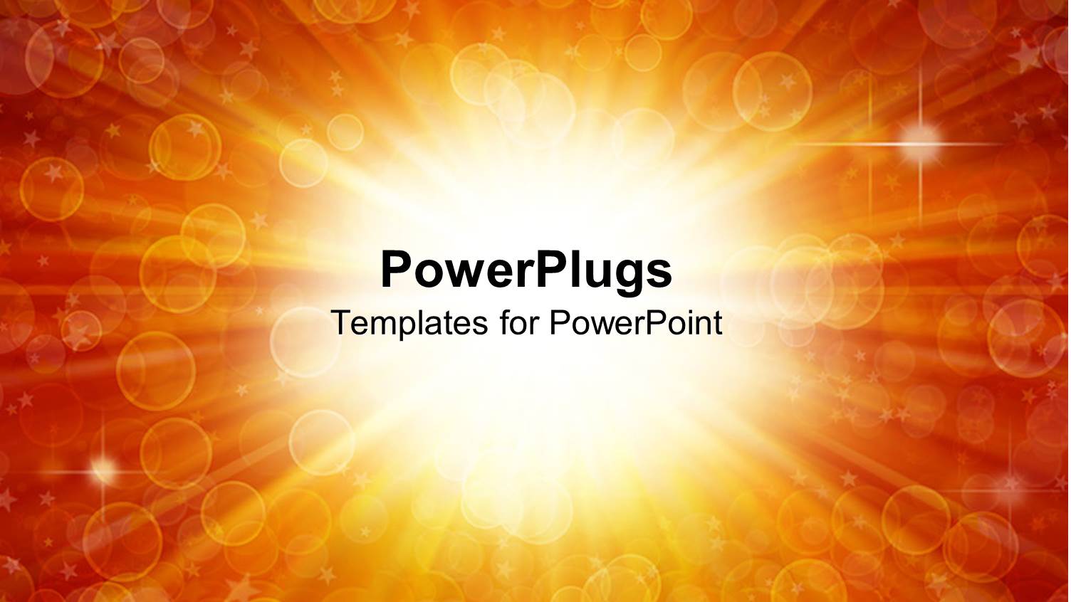 Abstract Background with Light Burst, Spots and Stars in Orange, Red and Yellow