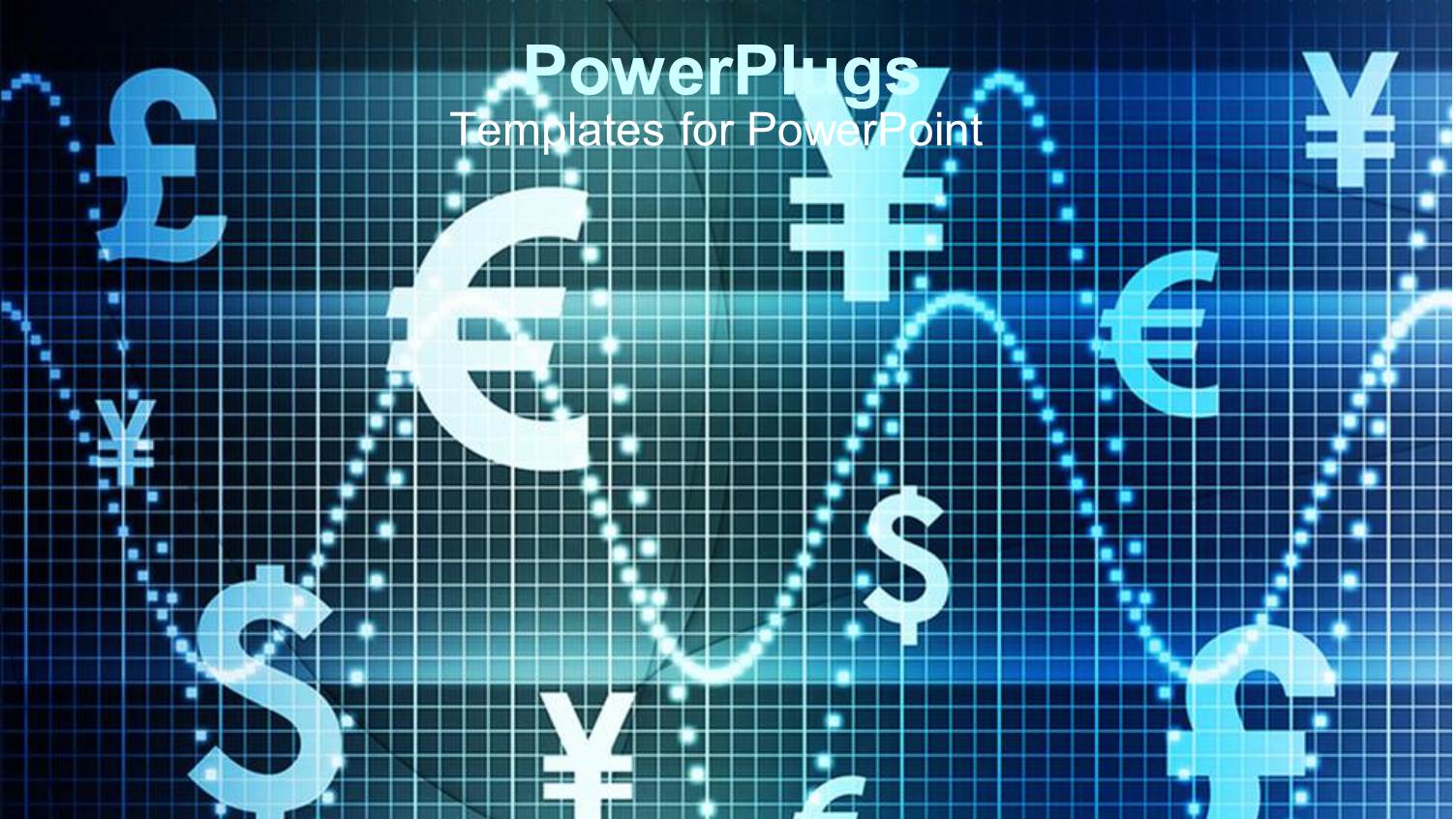 Abstract Blue Colored Depictions of Several Different World Currencies