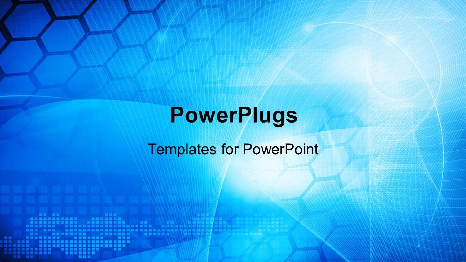 Abstract Blue Colored Technology Theme with Curves and Hexagon Shapes