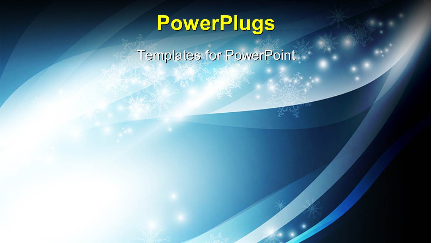 Abstract Blue Wave Pattern with Bright White Snowflakes