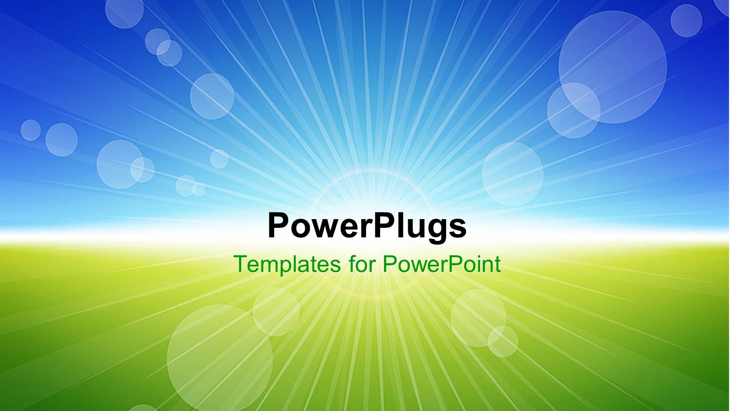 Abstract Circle and Line Pattern on Blue and Green, Suggesting Sunrise Over Green Grass