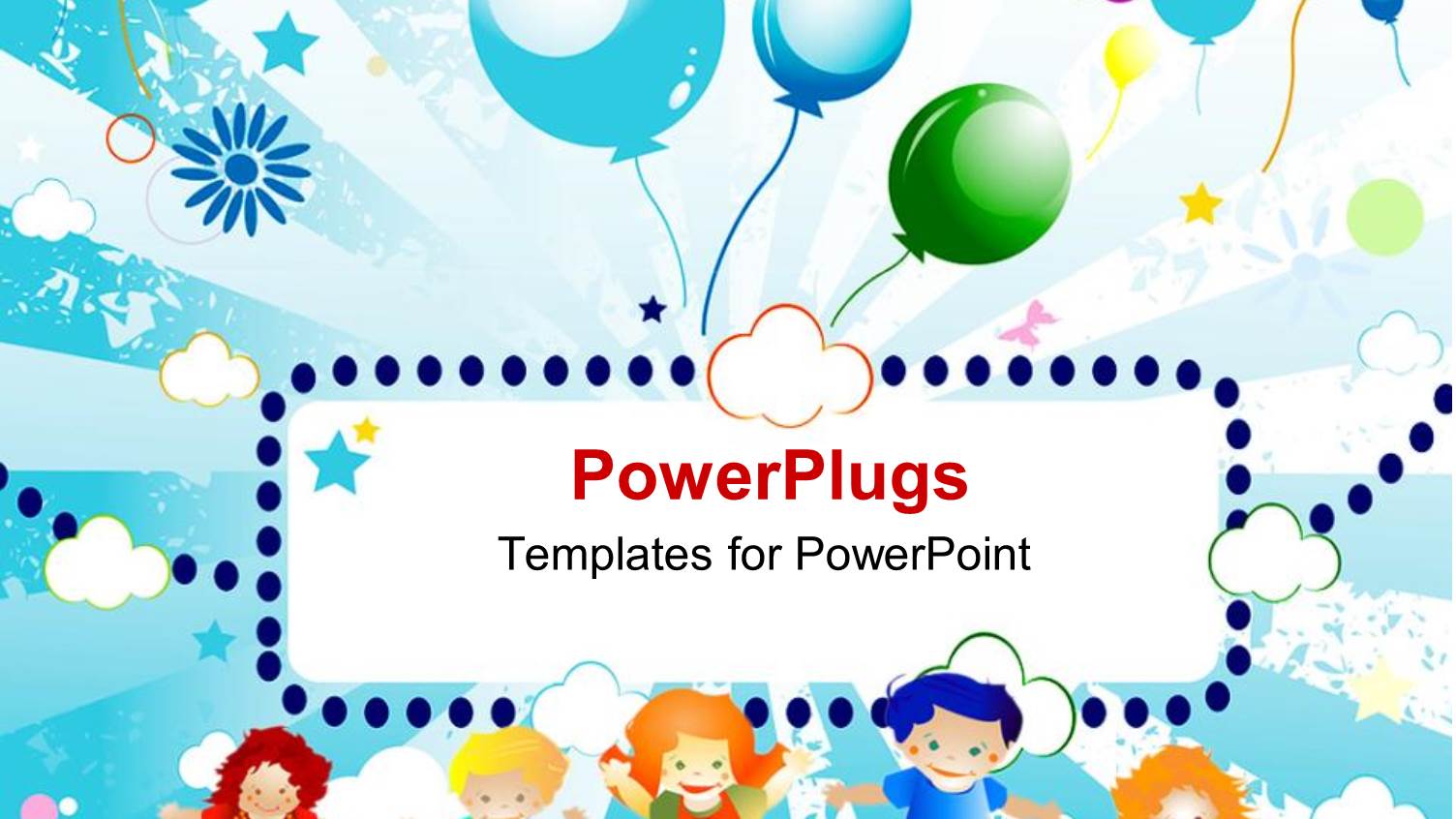 Abstract Colorful Design with Kids and Balloons in the Sky