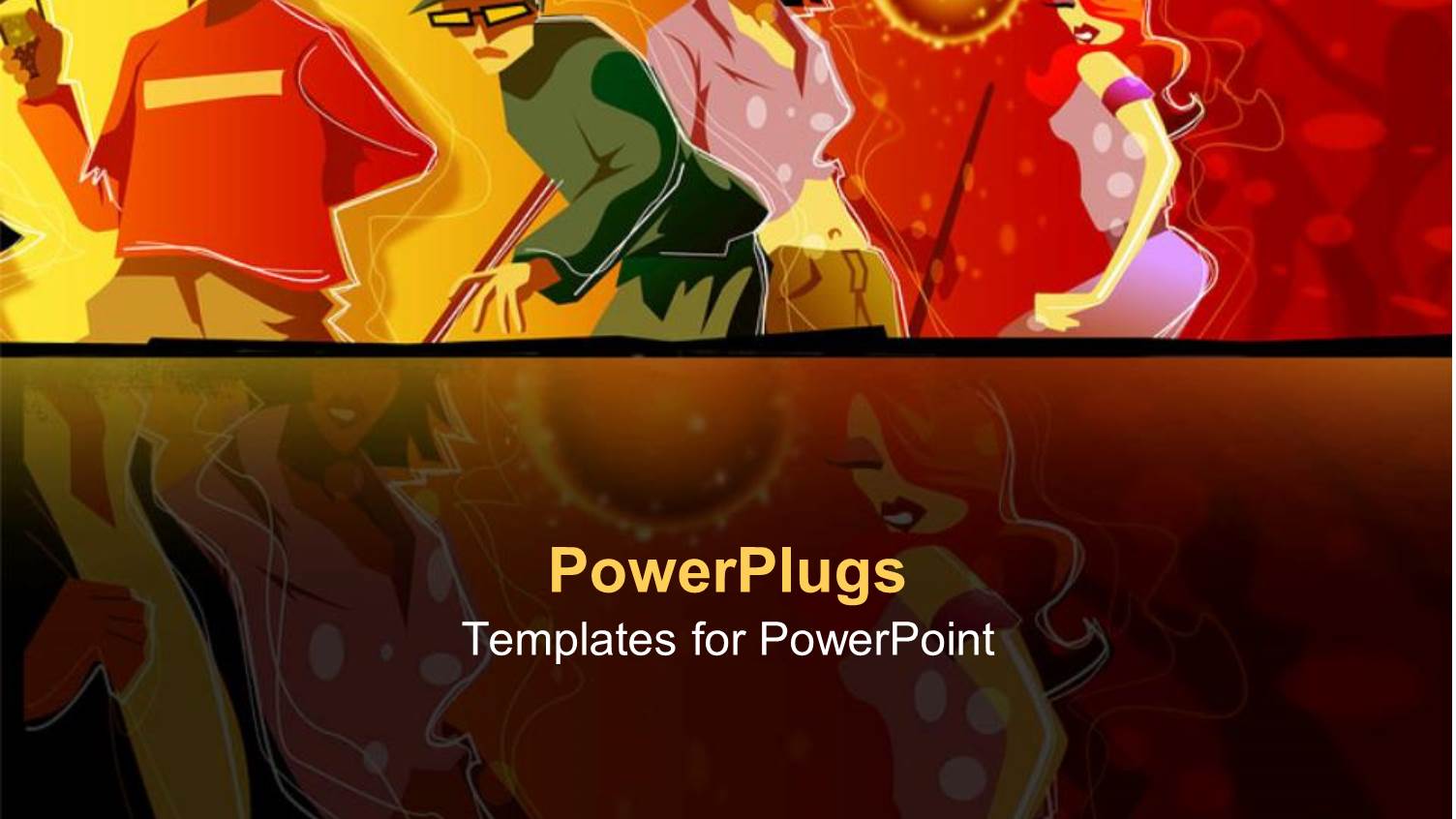 Abstract Colorful Painting of People in a Party Dancing