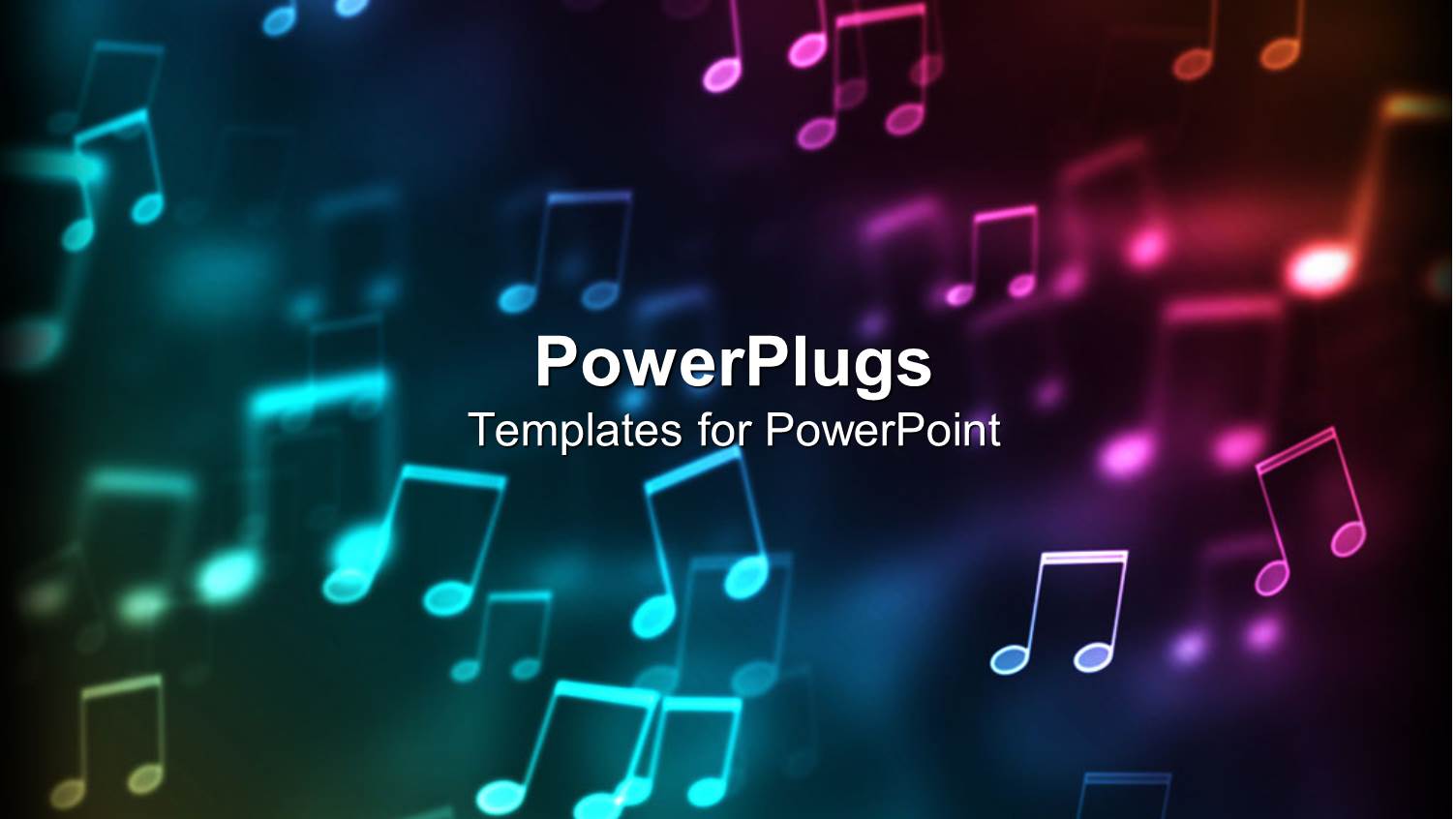 Abstract Colorful Shapes of Musical Notes in a Glowing Background