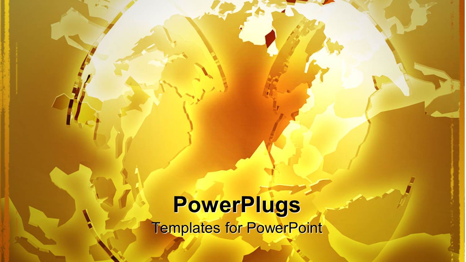 Abstract Deconstructed Globe on Gold Background