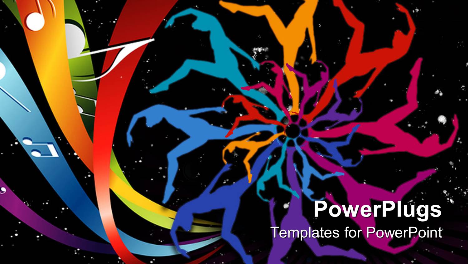 Abstract Depiction of Colorful Painting of People Dancing in Space