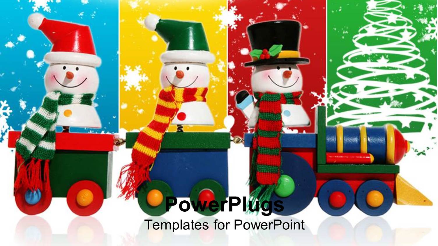 Abstract Depiction of Colorful Snow Men Wearing Mufflers on Snow