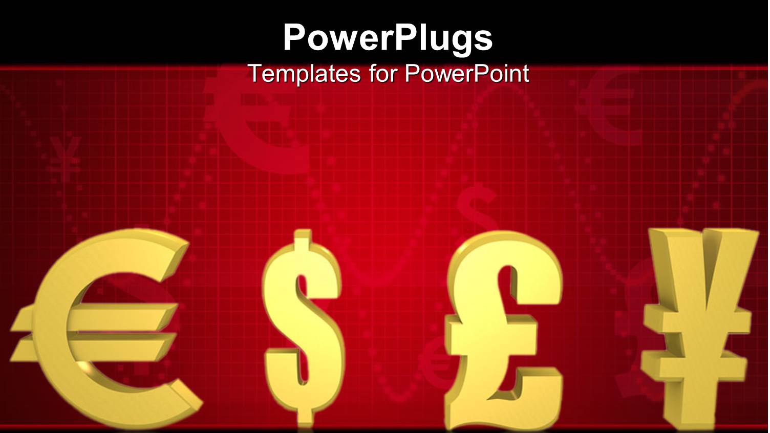 Abstract Depiction of Four Different Gold Colored Currency Symbols