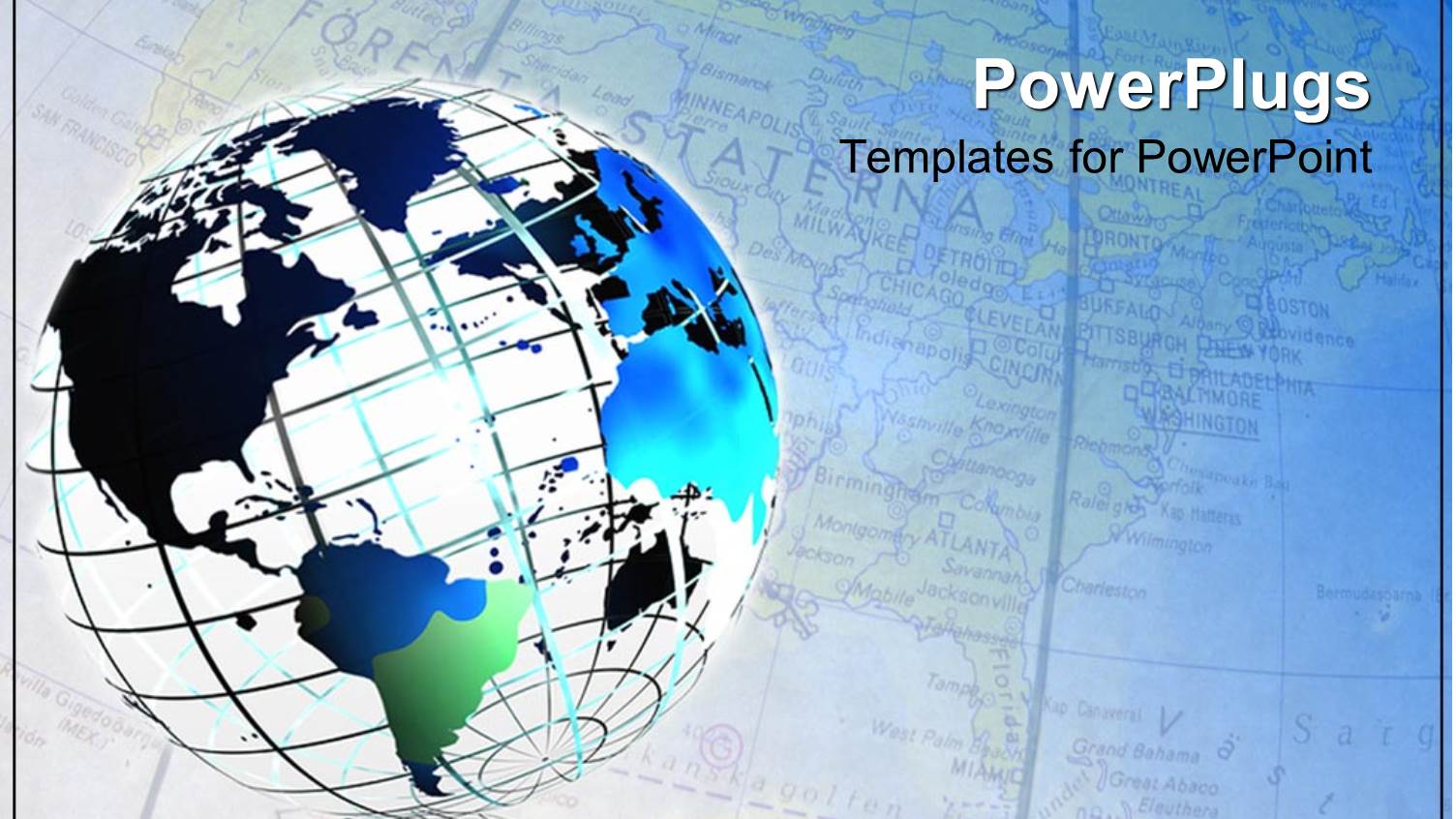 Abstract Depiction of Globe with a Wide Map Background