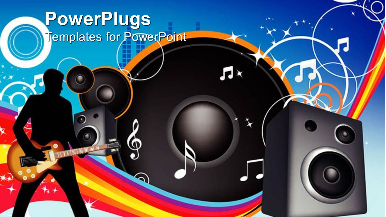 Abstract Depiction of a Human with a Guiter and Speakers