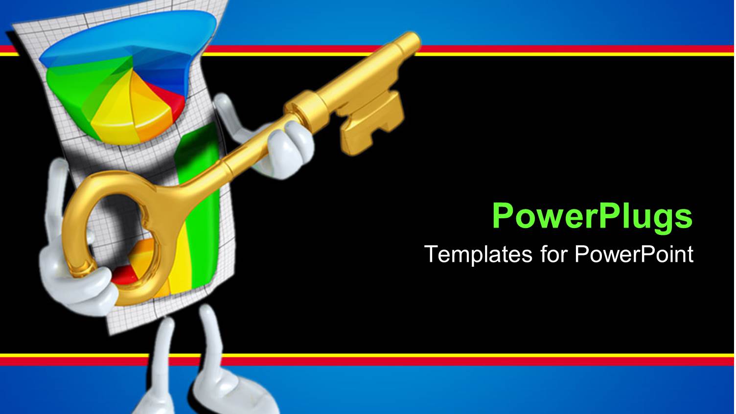 Abstract Depiction of a Pie Chart  Human Holding a Gold Key