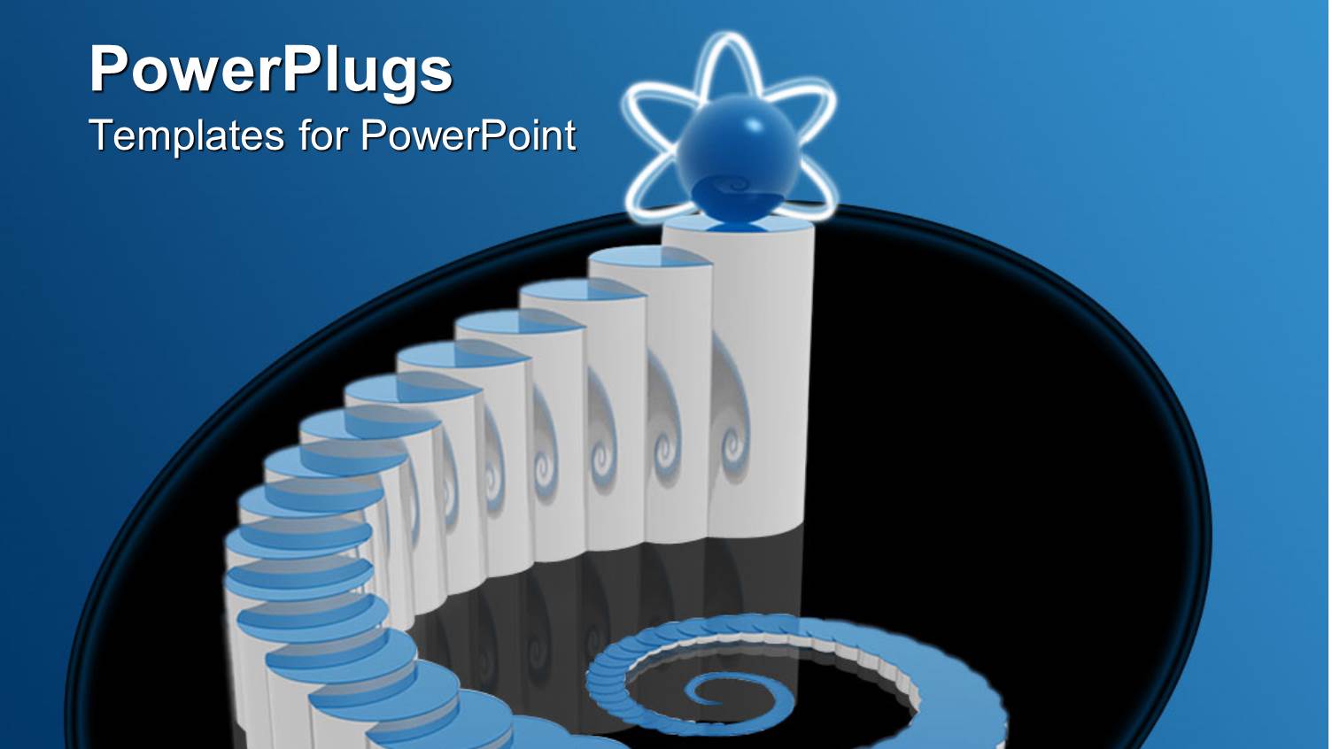 Abstract Depiction of White Beautiful Stairs on Black Background