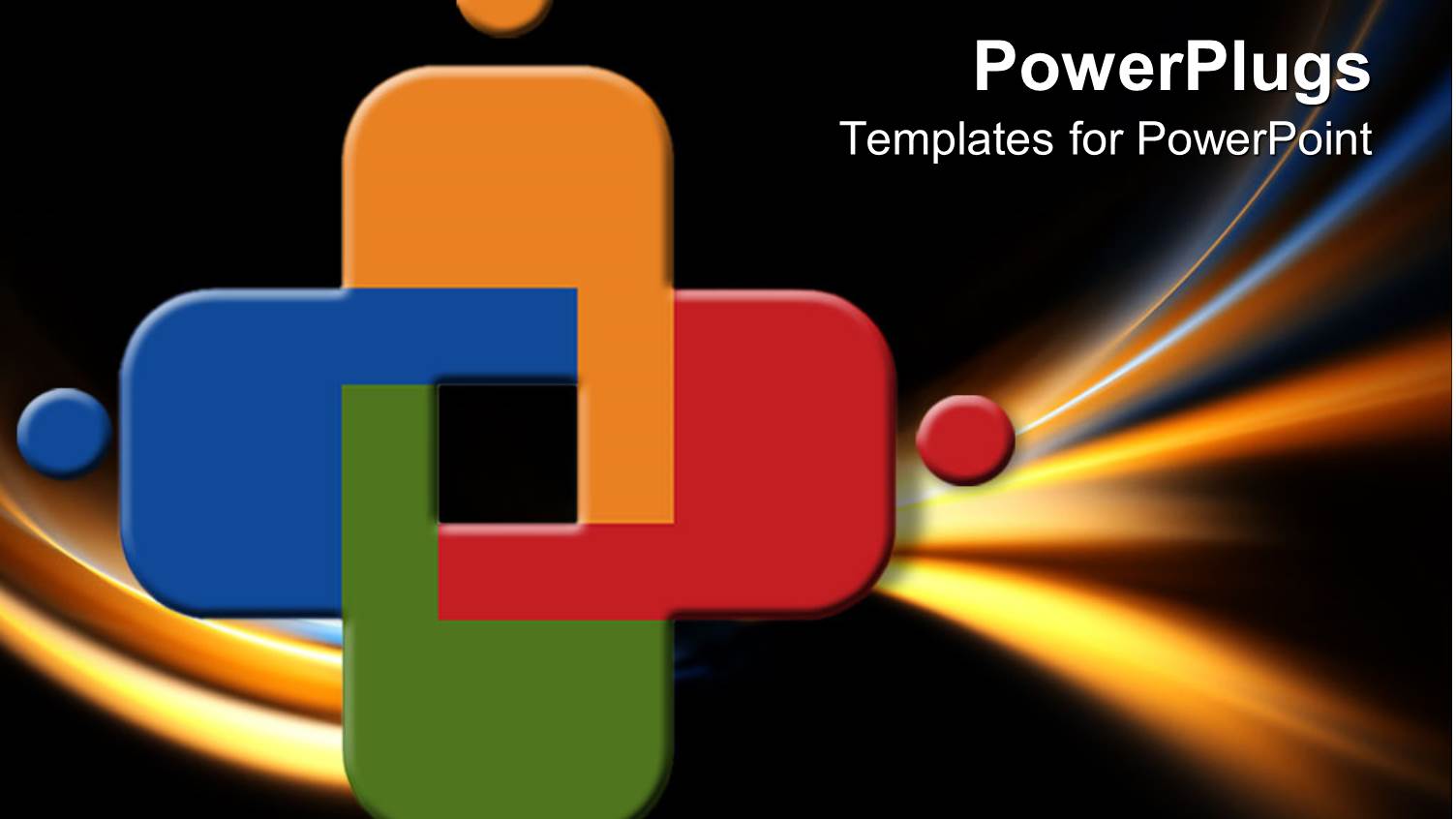 Abstract Design with Colors and Four Round Dots on Black and Gold