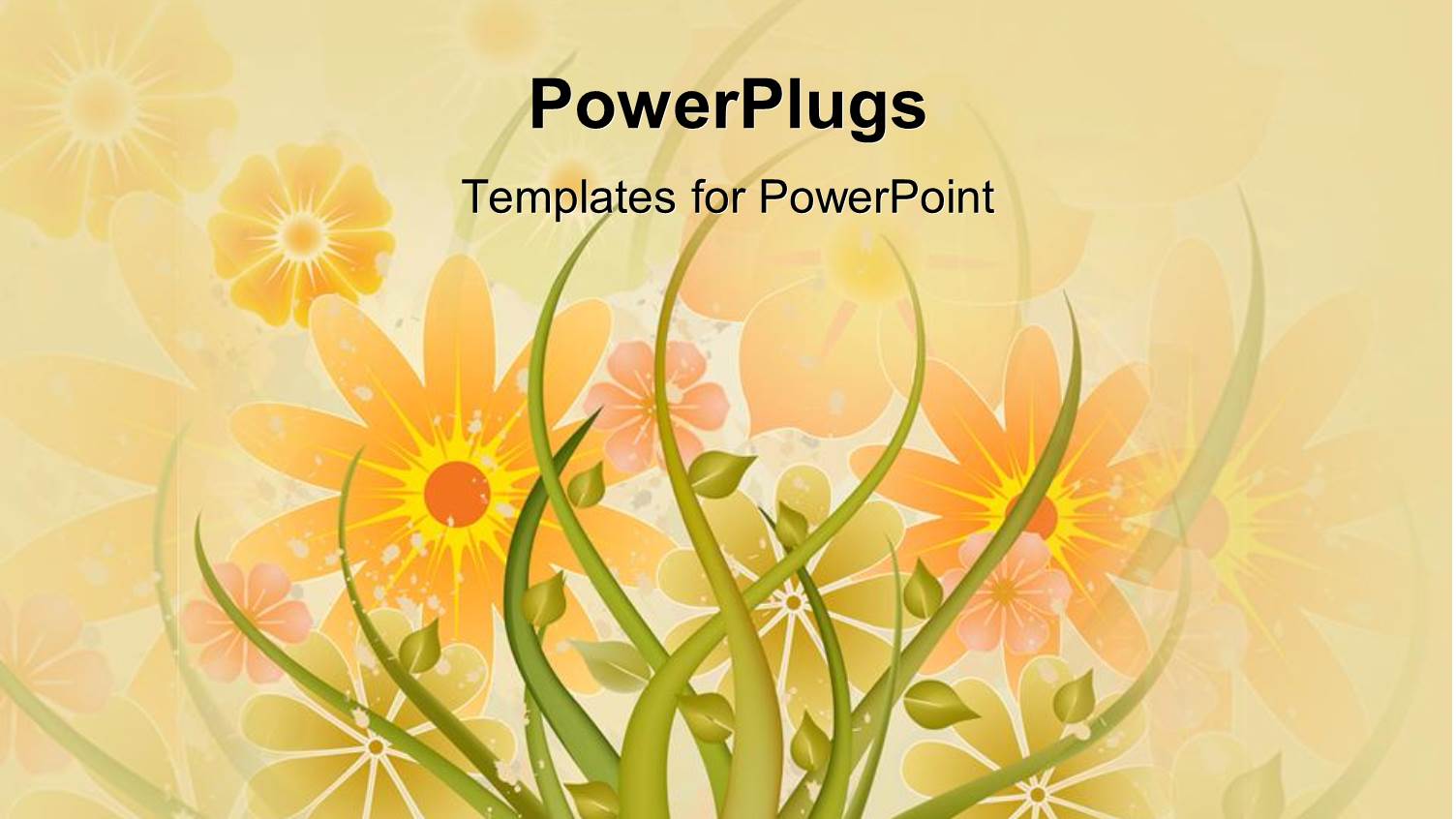 Abstract Design of a Plant with Colorful Flowers at the Background