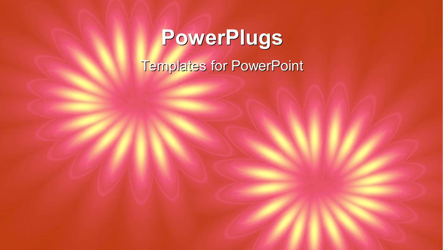 an Abstract Design of Two Flowers on an Orange Background