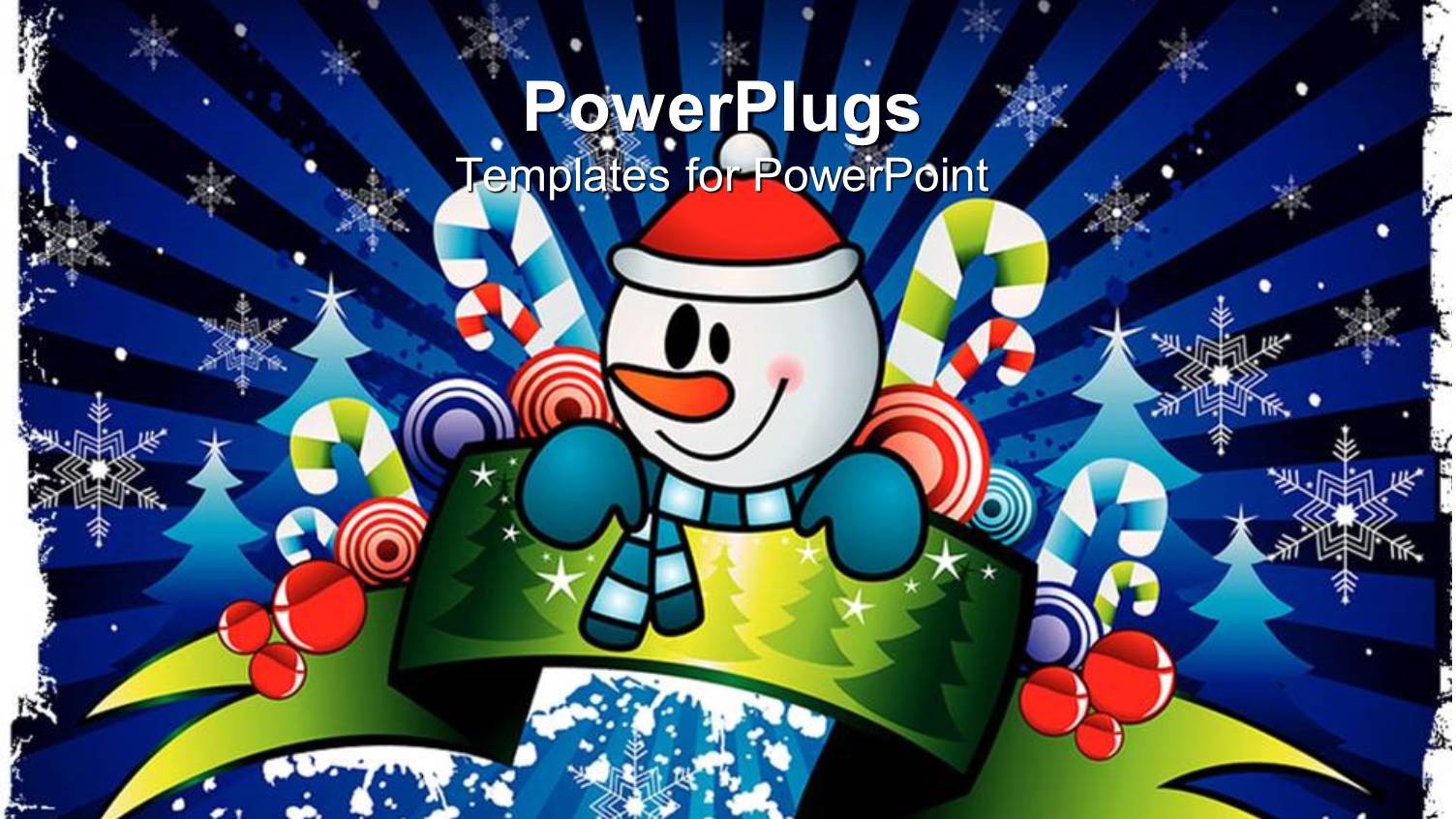 Abstract Drawing of a Snow Man with Candy in a Celebration Mood