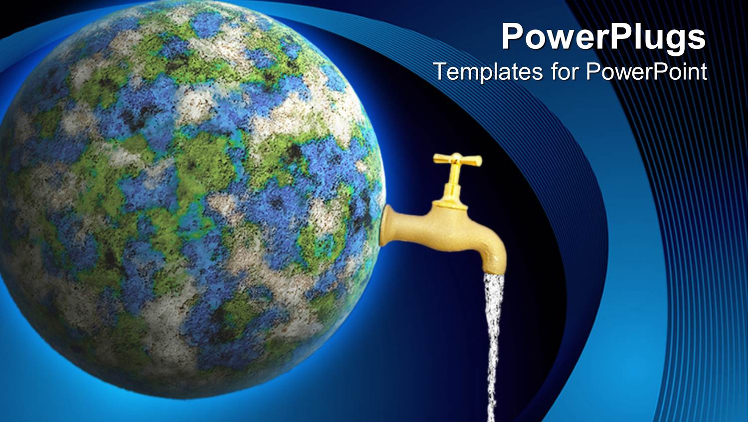 Abstract Earth Globe with Faucet Running Water, Ecology, Conservation