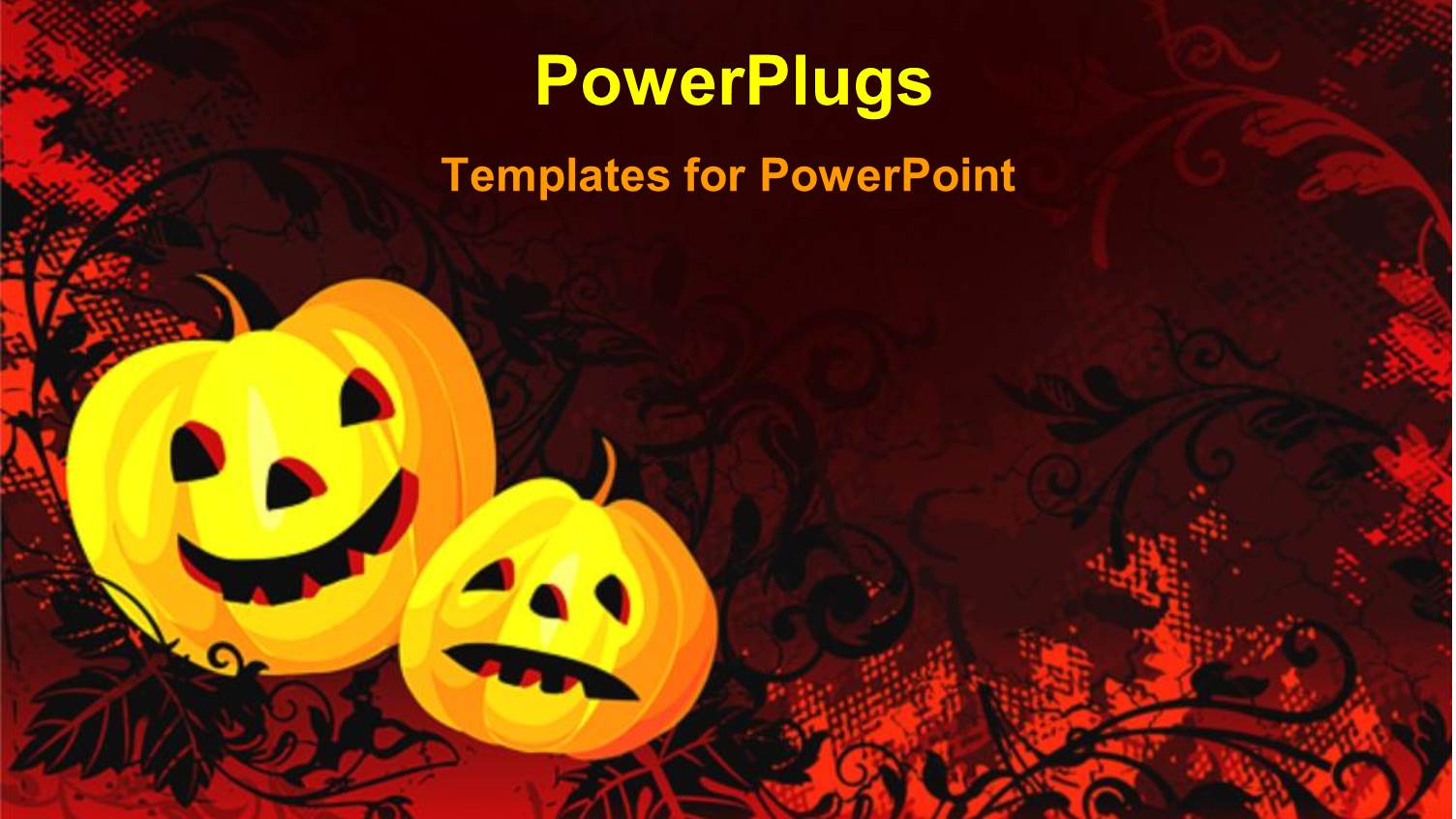 Abstract Floral Background with Scary Carved Faces on Apples