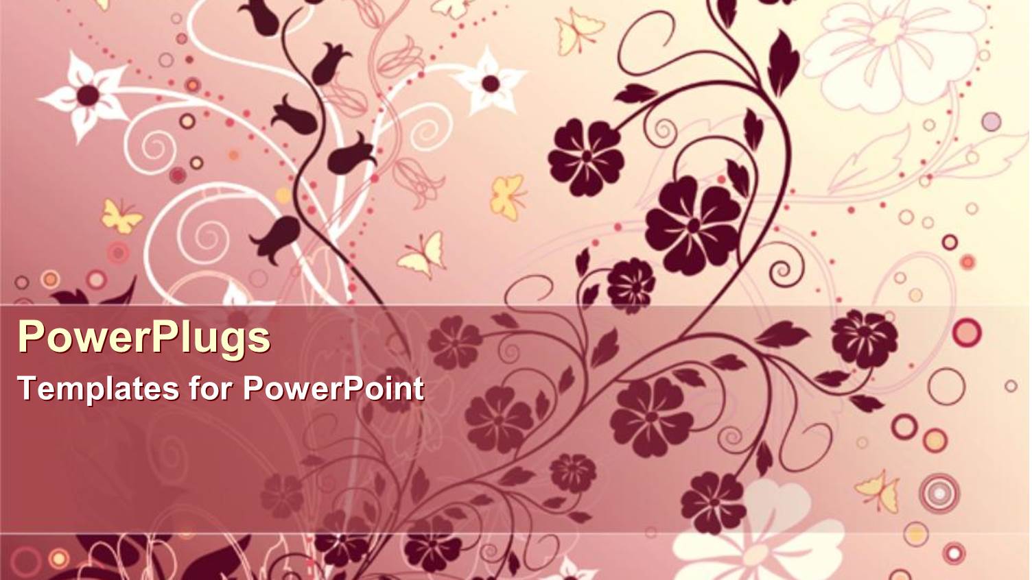 Abstract Floral Pattern with Various Sizes and Shapes on Gradient Pink Background